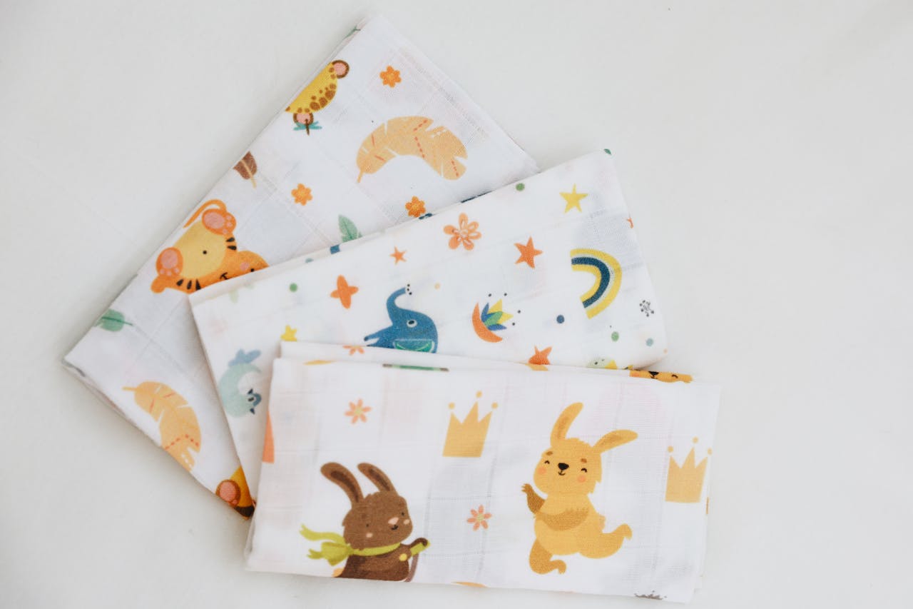 Adorable baby blankets featuring cute animal designs, perfect for nurseries and baby gifts.